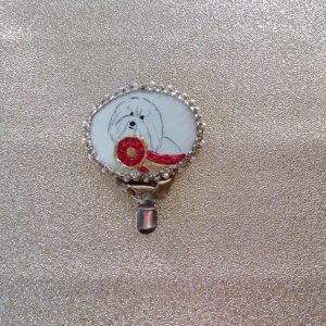 Coton de Tuléar - broche porte-numéro